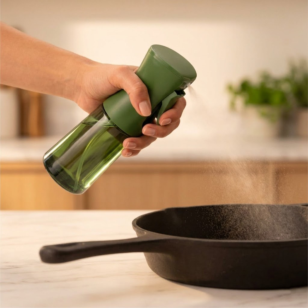 Navopalo Premium 200ml Glass Olive Oil Sprayer - Continuous Mist & Precise Dosage Control Oil Spray Bottle for Healthy Cooking