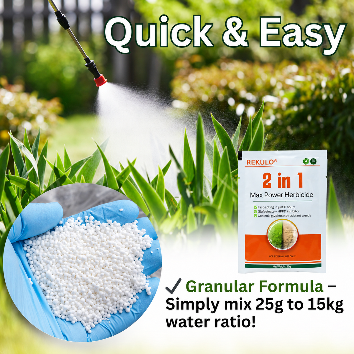 ✨ Eradicate Weeds Safely! | ⏱️ Glyphosate-Free & 6-Hour Results! | REKULO® 2 in 1 Max Power Herbicide
