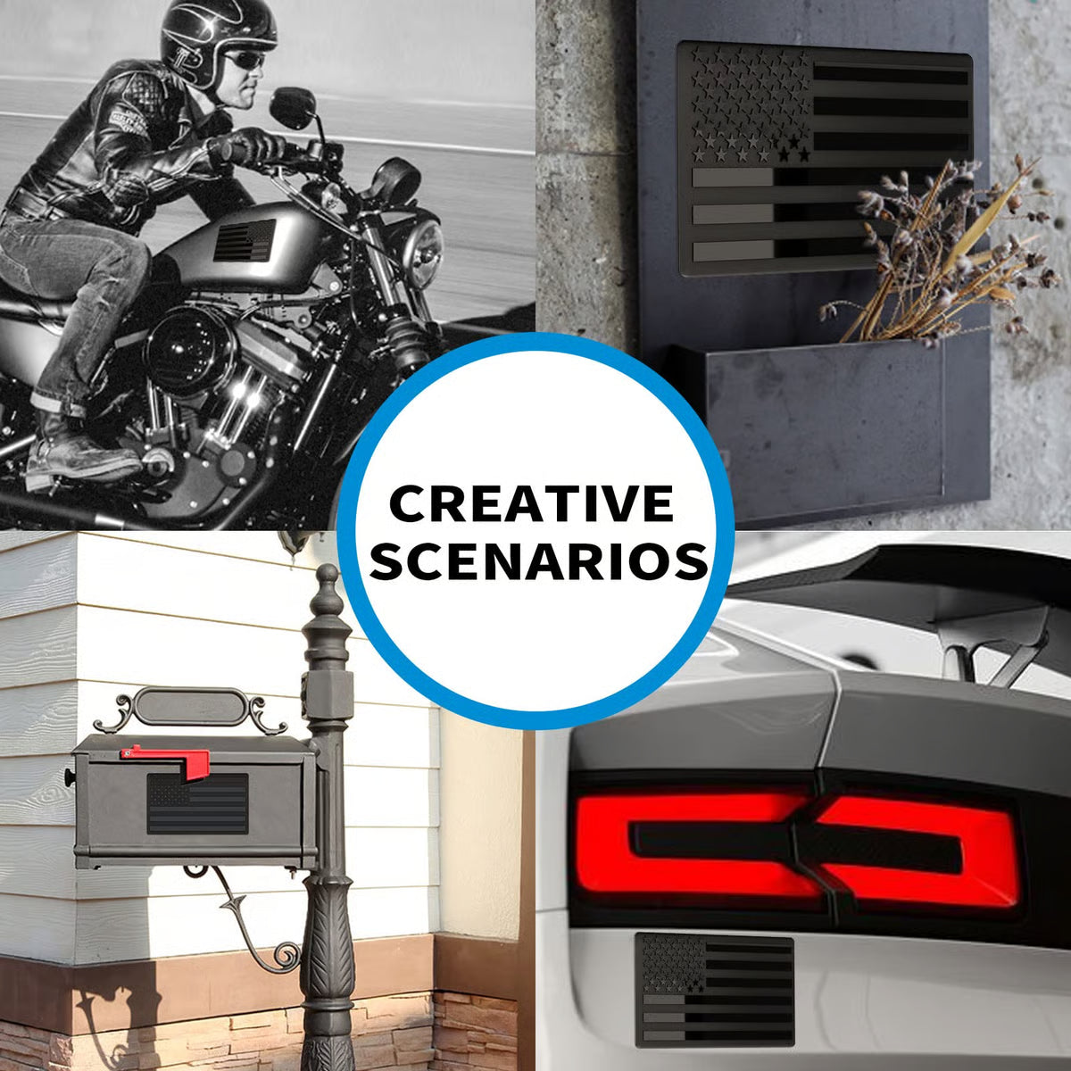 Jazwares® 3D American Flag Emblem Decal - Aluminum Alloy Material (Not Plastic)