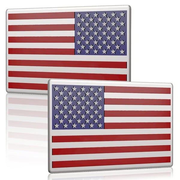 Jazwares® 3D American Flag Emblem Decal - Aluminum Alloy Material (Not Plastic)