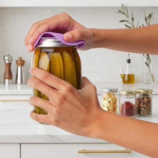 Navopalo Jar Opener (4-Pack) - Rubber Jar Gripper Pads for Weak Hands & Arthritis - Multi-Purpose Bottle Opener & Lid Remover - Non-Slip, Tear-Resistant & Heat Resistant Coasters