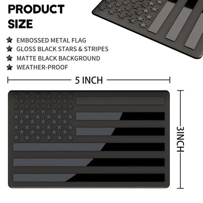 Jazwares® 3D American Flag Emblem Decal - Aluminum Alloy Material (Not Plastic)
