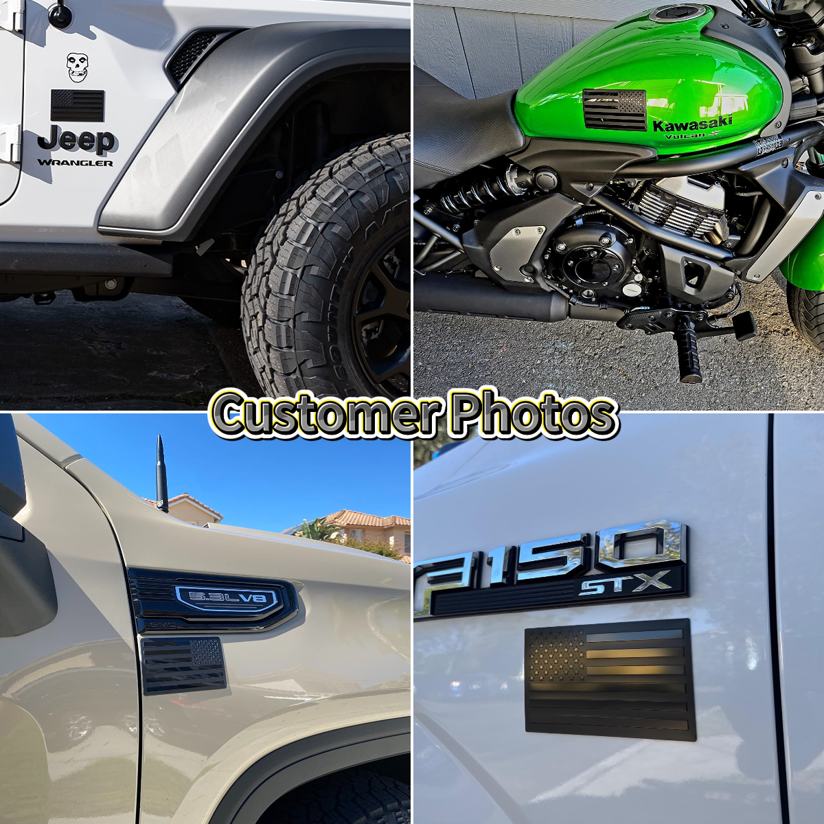 Jazwares® 3D American Flag Emblem Decal - Aluminum Alloy Material (Not Plastic)