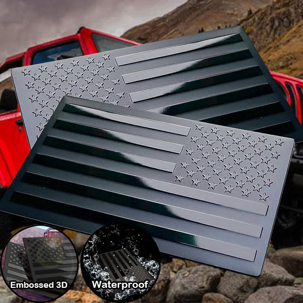 Jazwares® 3D American Flag Emblem Decal - Aluminum Alloy Material (Not Plastic)