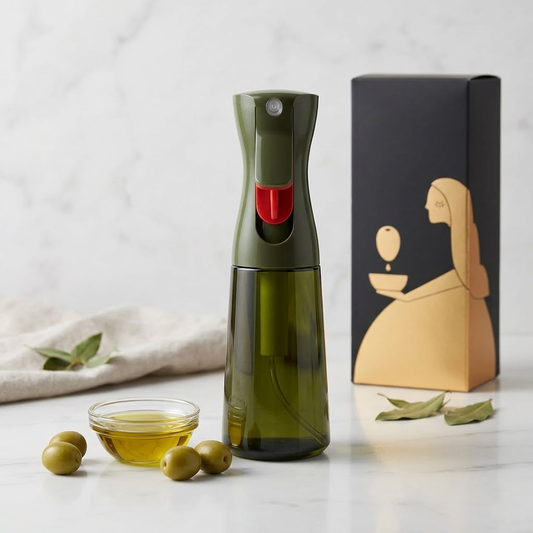 Navopalo Premium 200ml Glass Olive Oil Sprayer - Continuous Mist & Precise Dosage Control Oil Spray Bottle for Healthy Cooking