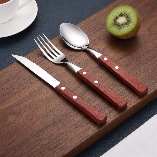 Navopalo Modern 3-Piece Travel Cutlery Set - High-Grade Stainless Steel Portable Utensils with Slim Storage Case, Reusable & Sustainable